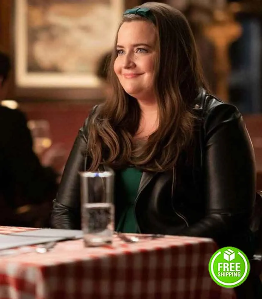 SHRILL SEASON 3 AIDY BRYANT (ANNIE EASTON) BLACK LEATHER JACKET