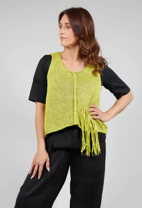 Sleeveless Knitted Vest in Lemon