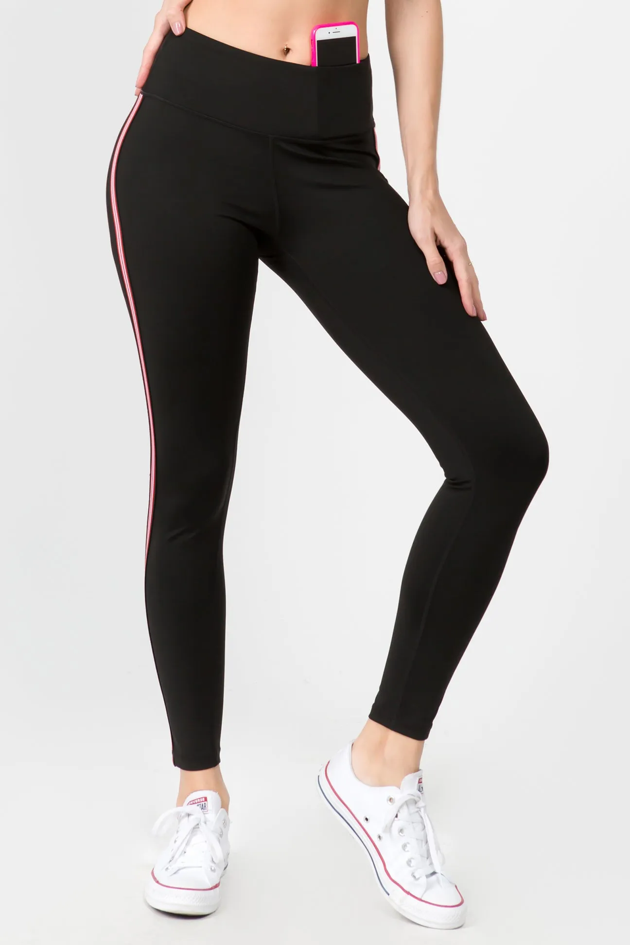 Slim and Sleek Stripes Active High Rise Leggings