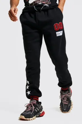 Slim Fit Varsity Joggers With Sports Rib