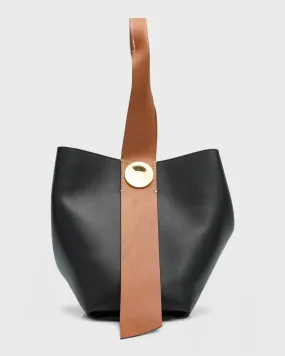 Small Twisted Leather Top-Handle Bag