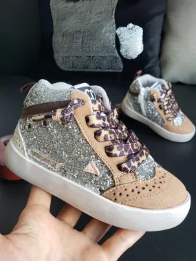 Sparkling Sole-Mates High-Top Glitter Sneakers By Liv and Mia