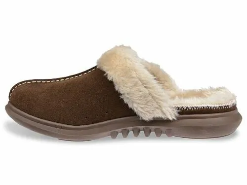 Spenco Womens Supreme Slide Leather Slipper- Bison