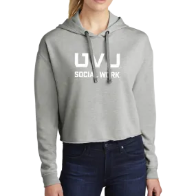 Sport-Tek Ladies PosiCharge Tri-Blend Wicking Fleece Crop Hooded Pullover - UVU Social Work