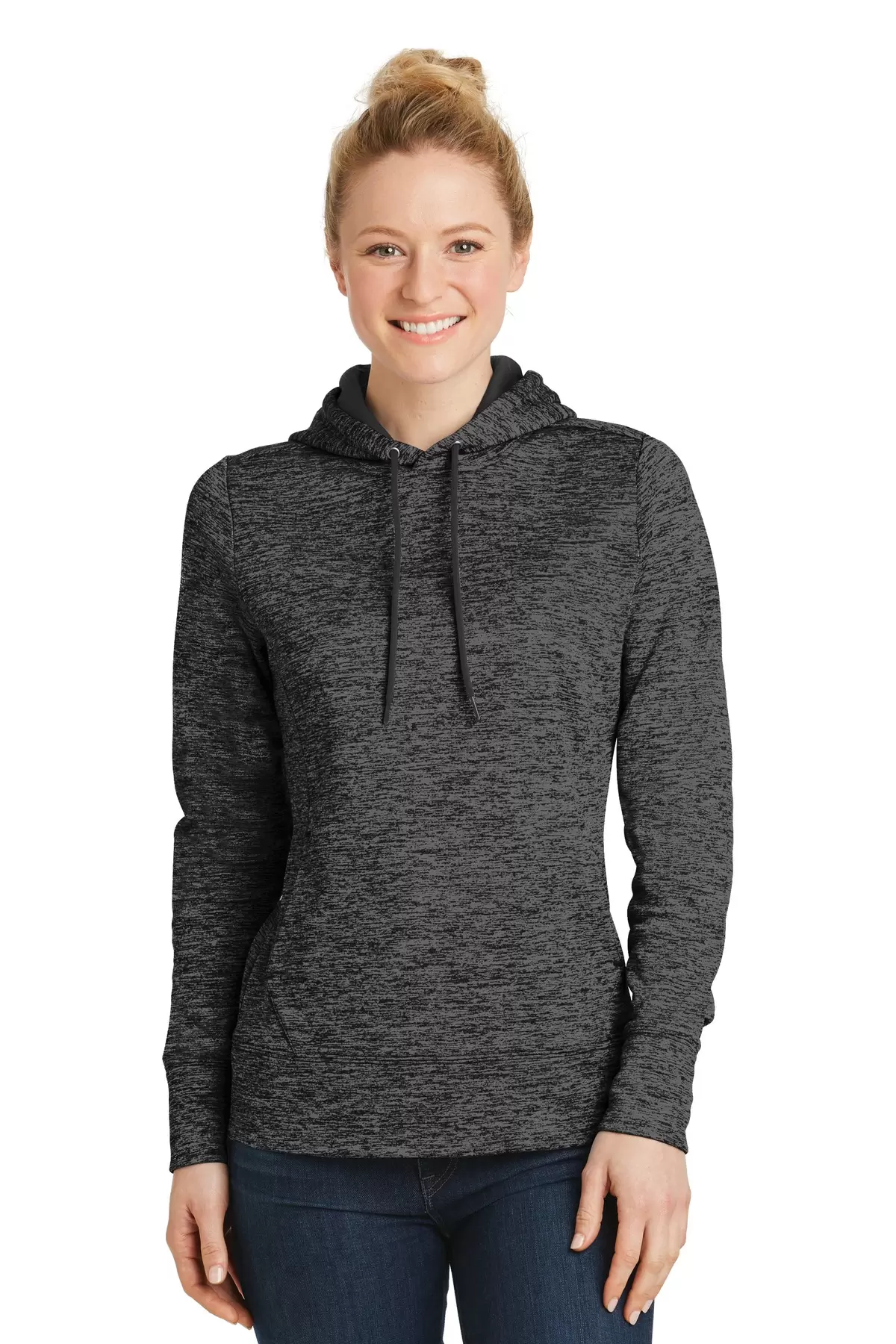 Sport Tek LST225 Sport-Tek Ladies PosiCharge Electric Heather Fleece Hooded Pullover SKU: LST225