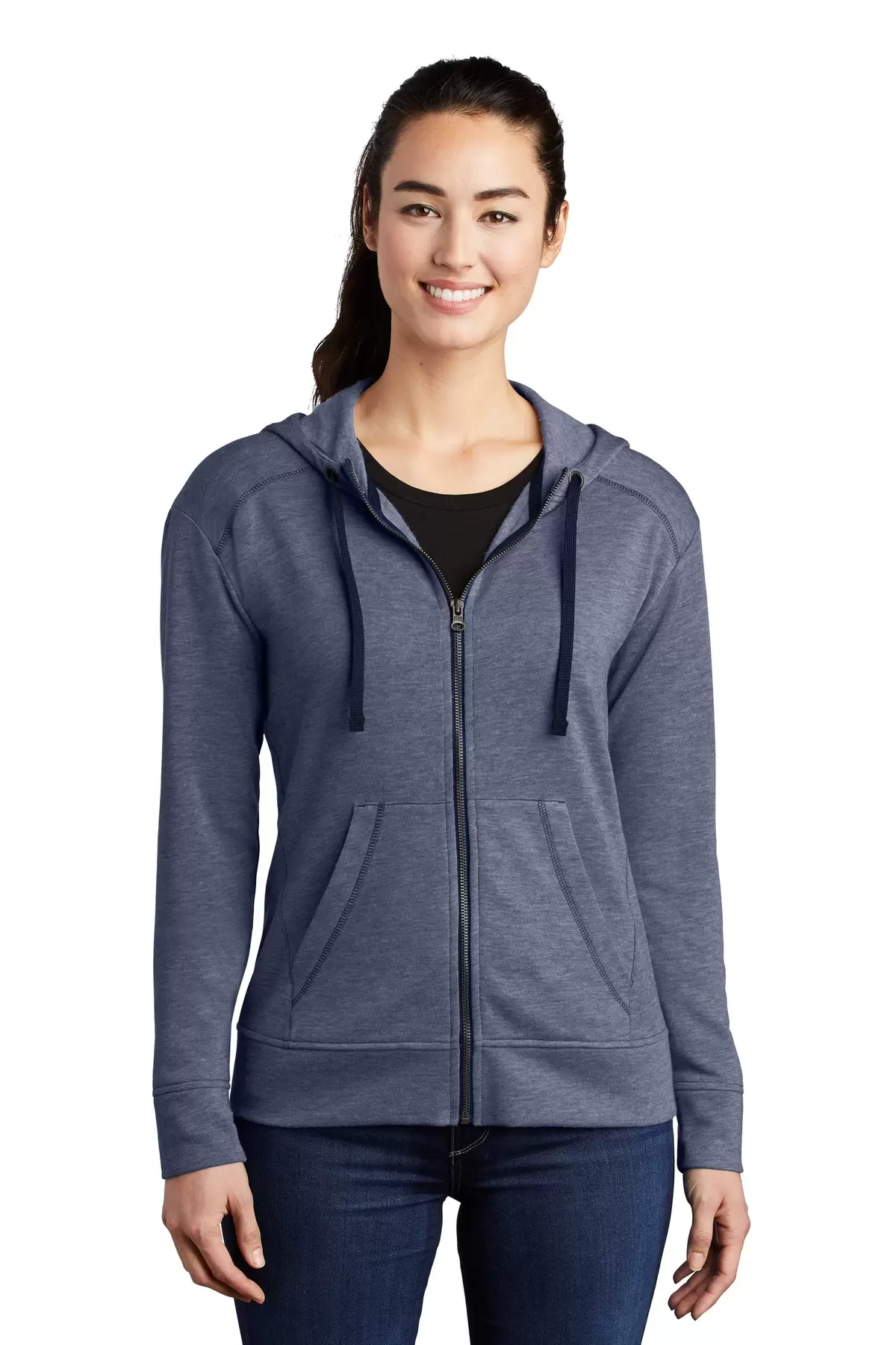 Sport Tek LST293 Sport-Tek    Ladies PosiCharge    Tri-Blend Wicking Fleece Full-Zip Hooded Jacket SKU: LST293