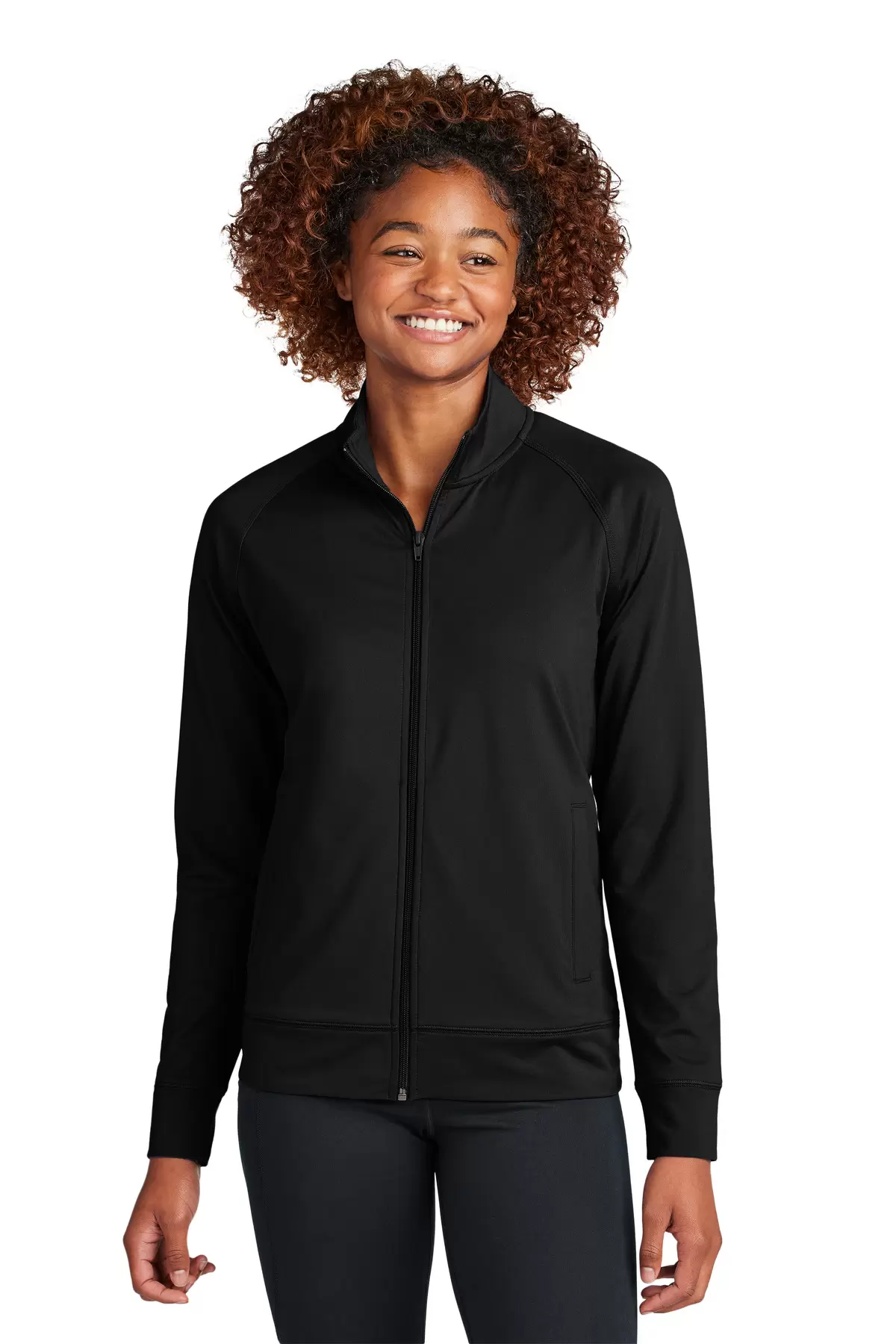 Sport Tek LST857 Sport-Tek Ladies Sport-Wick Stretch Full-Zip Cadet Jacket SKU: LST857