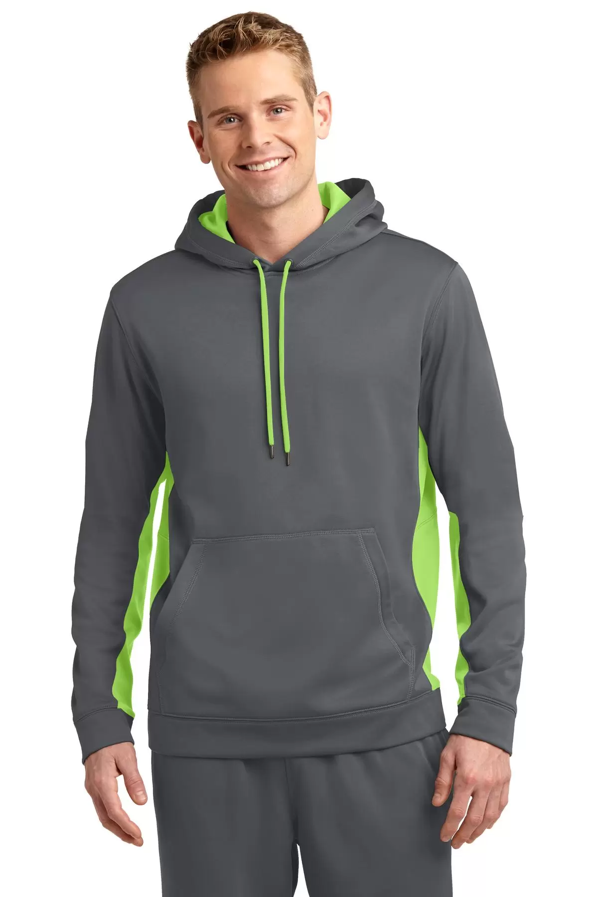 Sport Tek ST235 Sport-Tek Sport-Wick Fleece Colorblock Hooded Pullover SKU: ST235