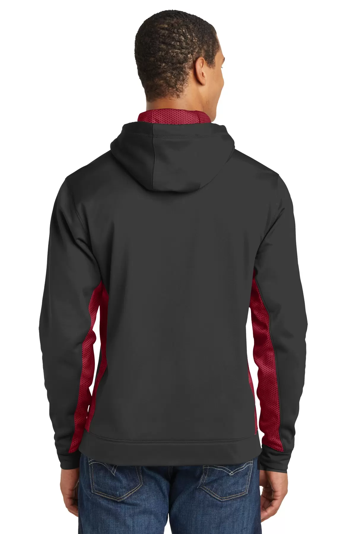 Sport Tek ST239 Sport-Tek Sport-Wick CamoHex Fleece Colorblock Hooded Pullover SKU: ST239