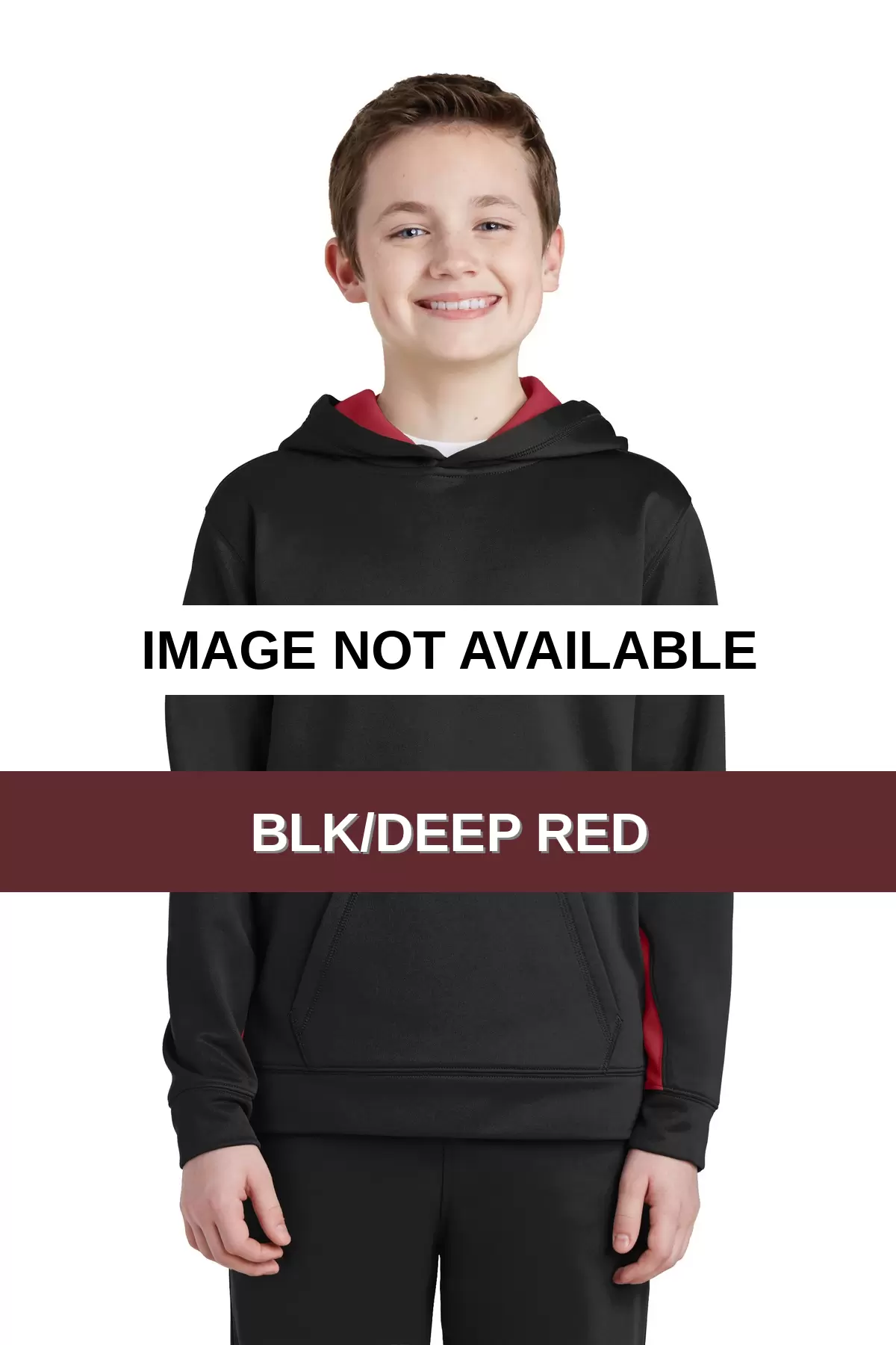 Sport Tek YST235 Sport-Tek Youth Sport-Wick Fleece Colorblock Hooded Pullover SKU: YST235