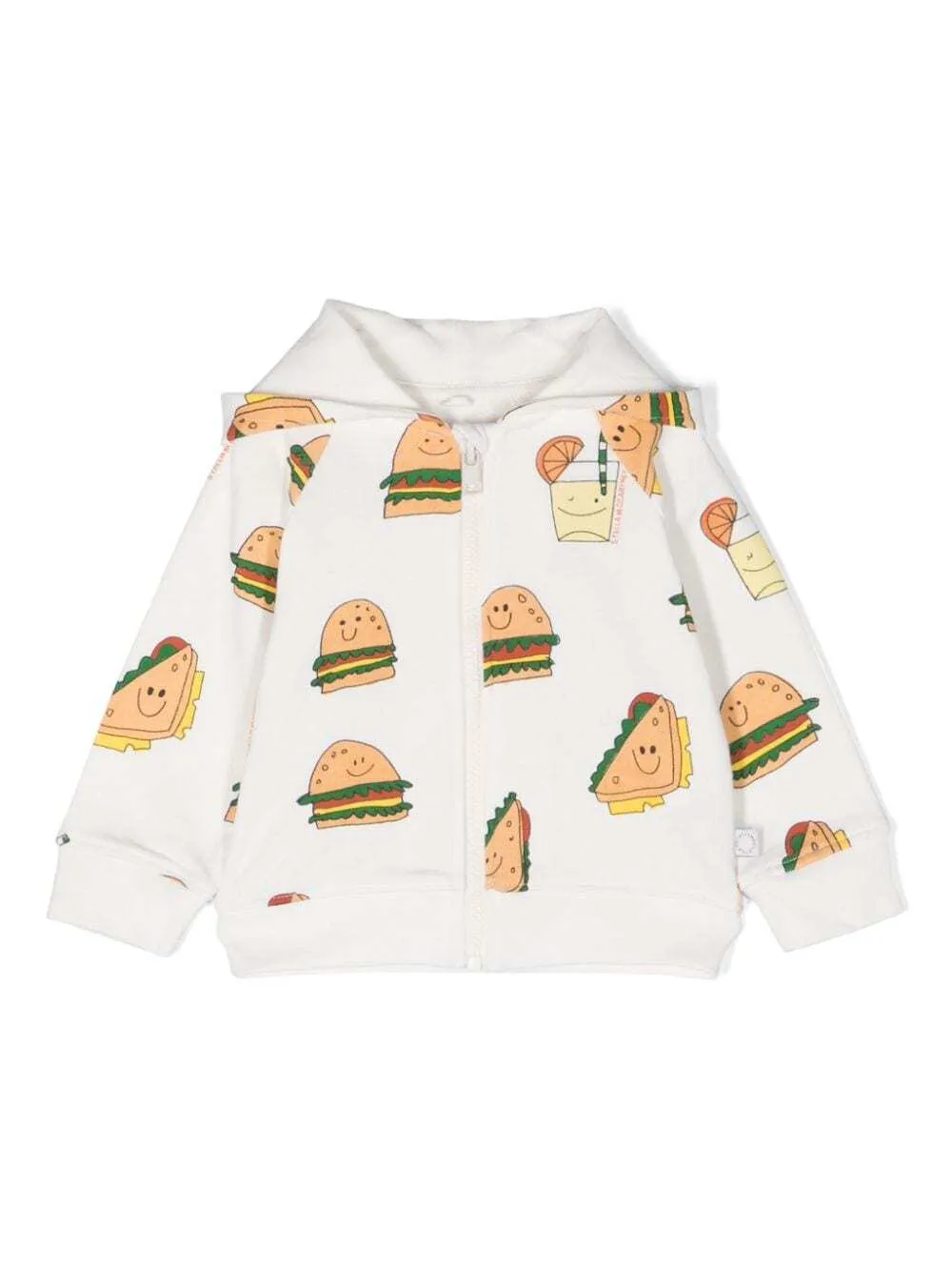 Stella McCartney Kids illustration-print cotton zip-up hoodie - White