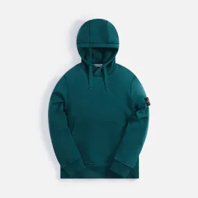 Stone Island Brushed Cotton Fleece Garment Dyed Hoodie - Bottle Green