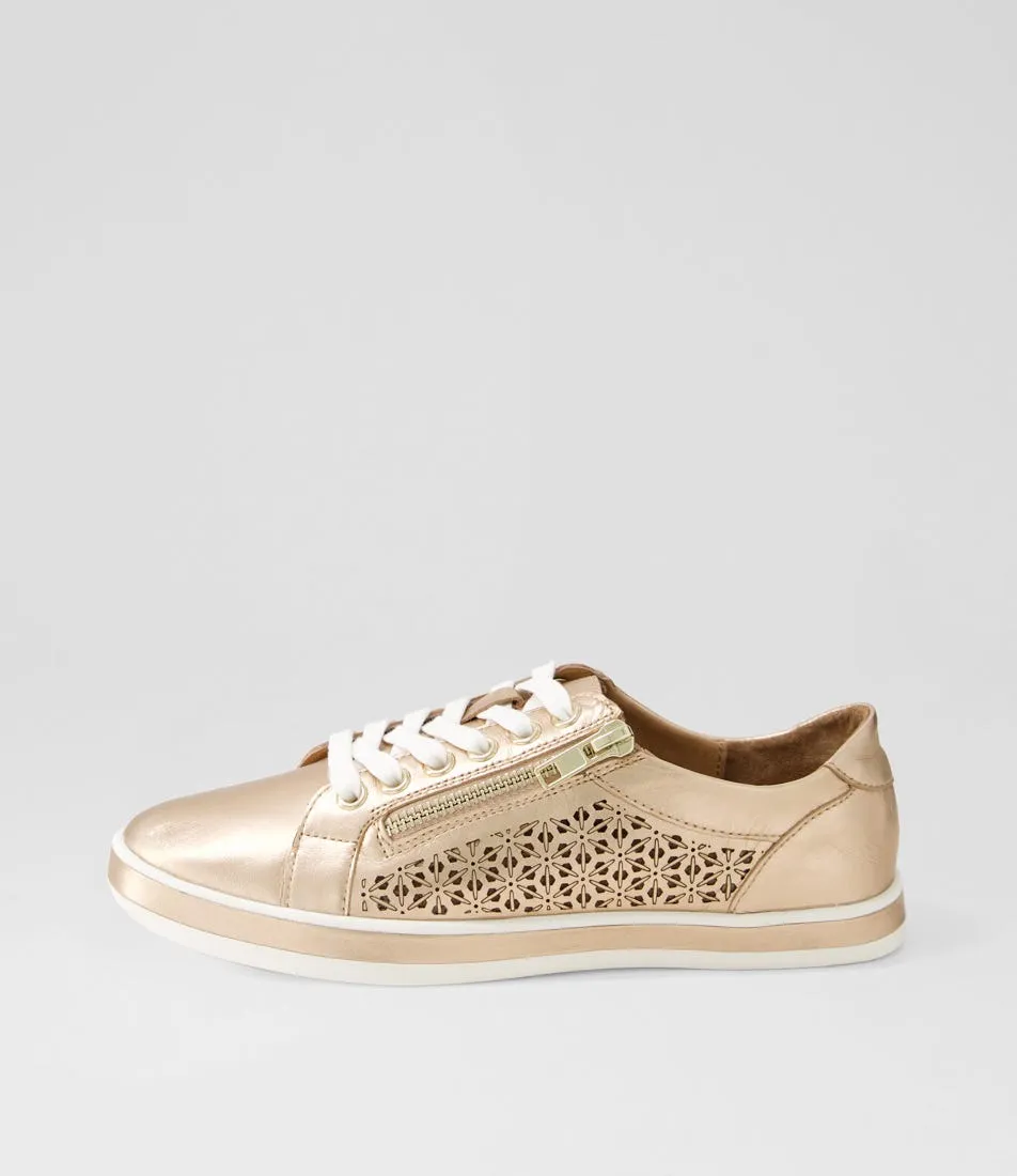 SUPERSOFT Apply Pale Rose Gold White Leather Sneakers