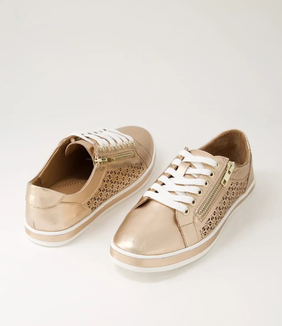 SUPERSOFT Apply Pale Rose Gold White Leather Sneakers