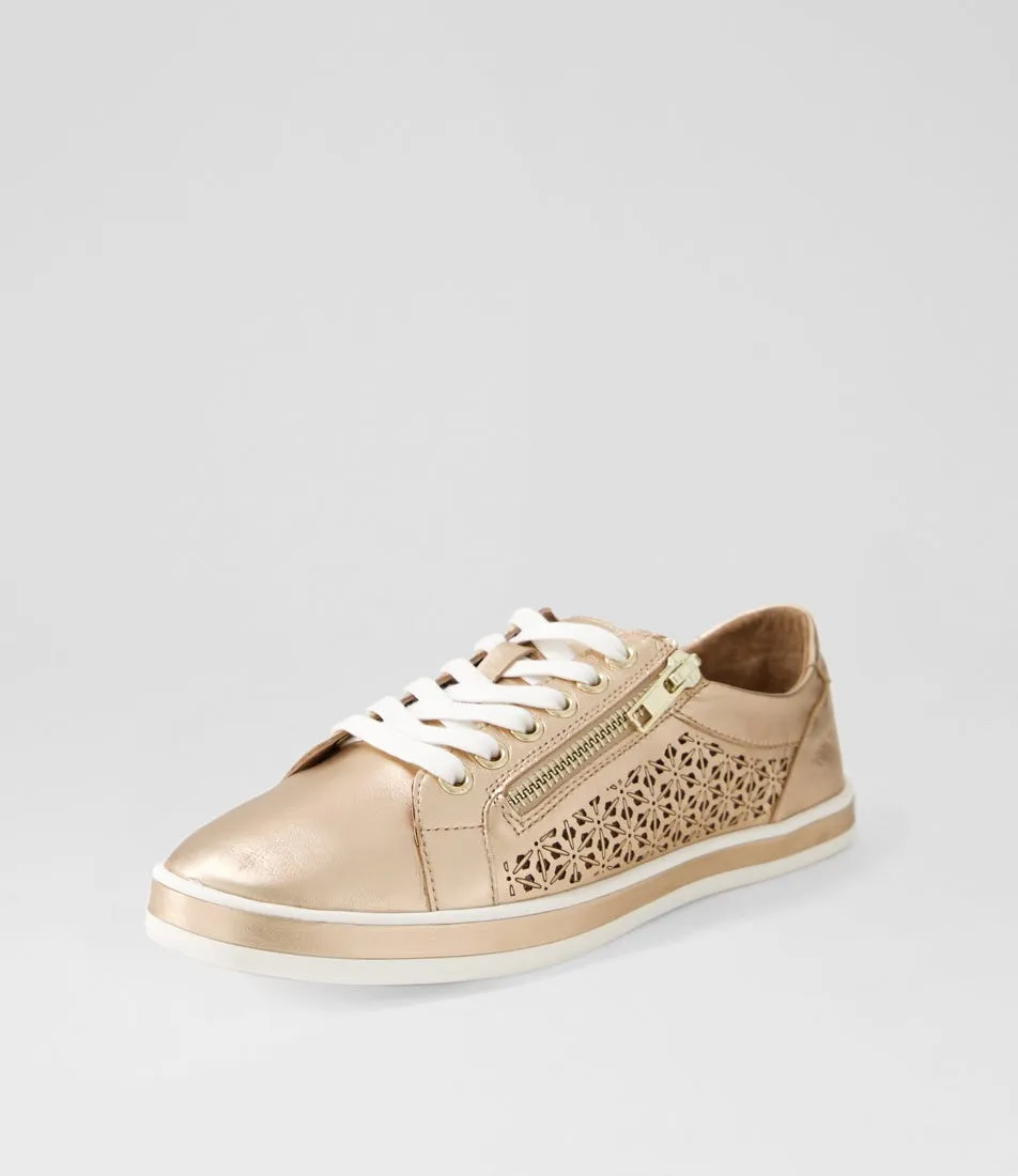 SUPERSOFT Apply Pale Rose Gold White Leather Sneakers