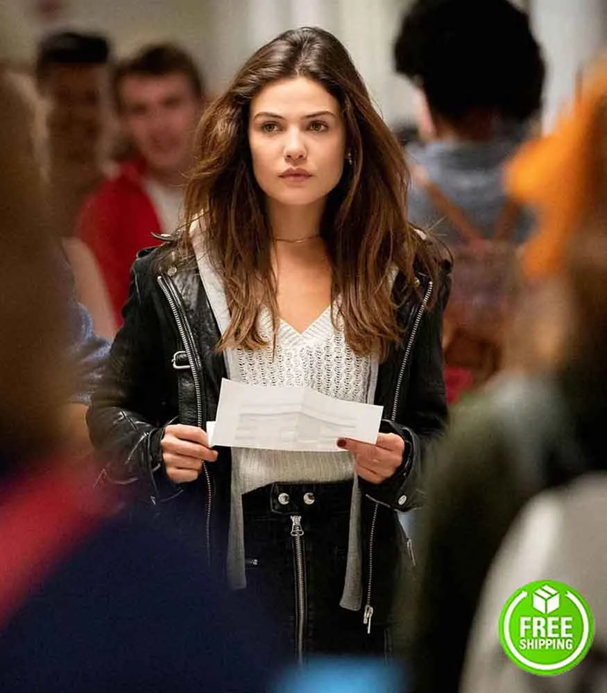 TELL ME A STORY DANIELLE CAMPBELL (KAYLA POWELL) BLACK LEATHER JACKET