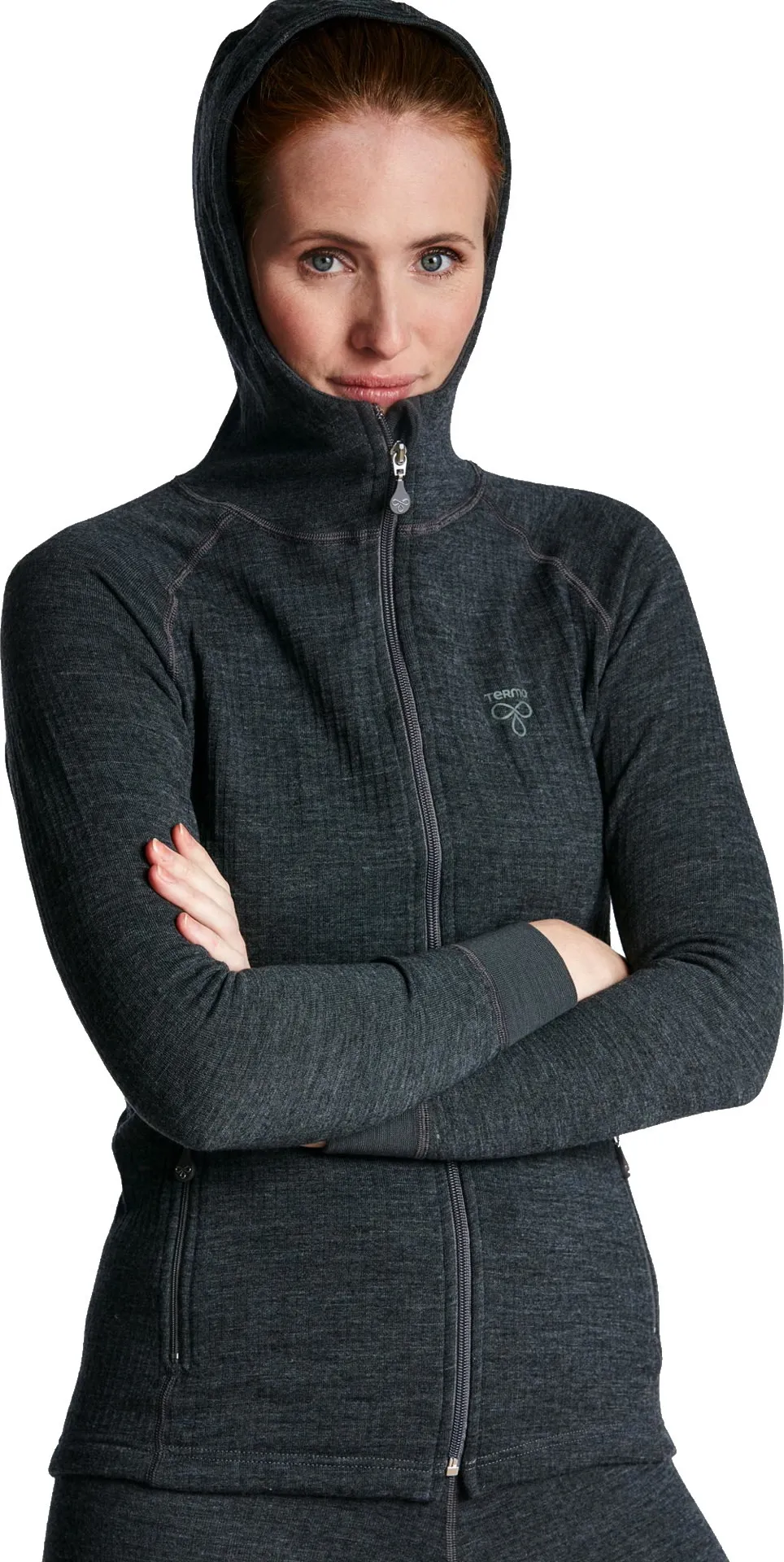 Termo Women's Full-Zip Hoodie Grey Melange | Buy Termo Women's Full-Zip Hoodie Grey Melange here | Outnorth