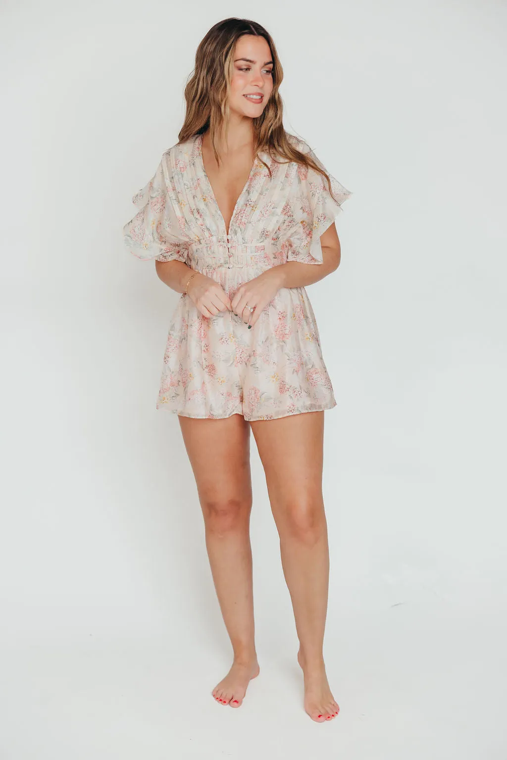 The Macy Romper in Pink Multi