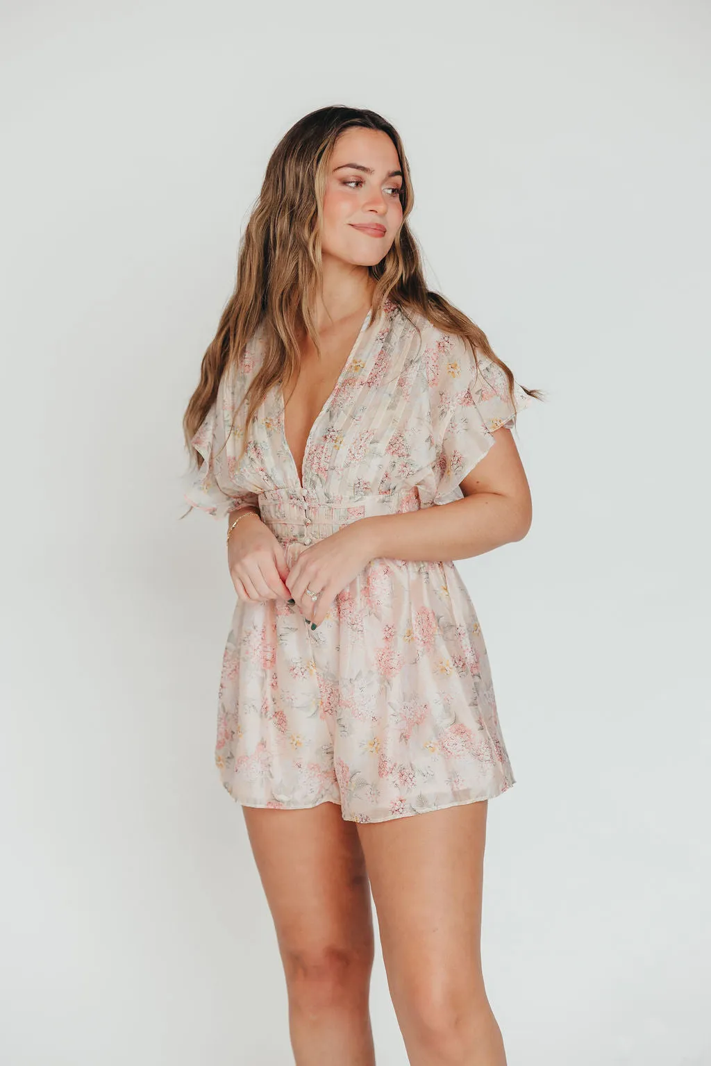 The Macy Romper in Pink Multi