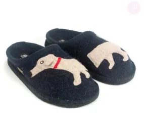 The Wool Dog Slipper in Blue