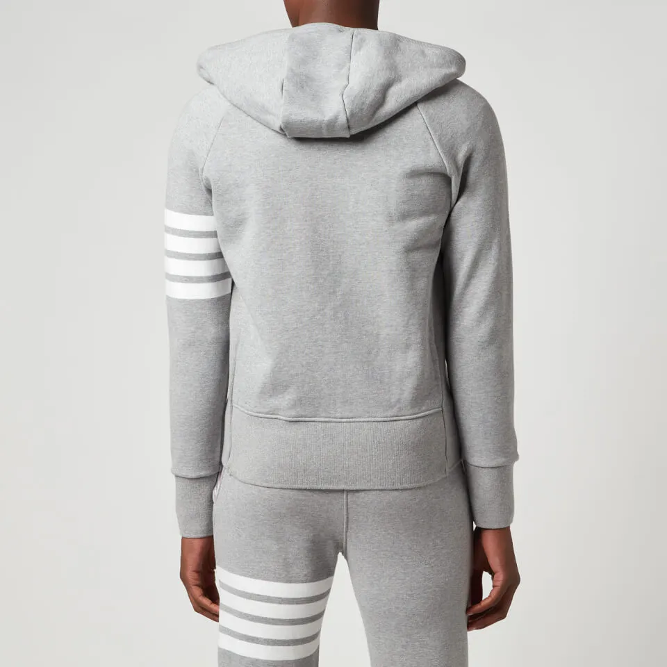 Thom Browne Men's 4-Bar Full Zip Hoodie - Light Grey - 1/S | Coggles