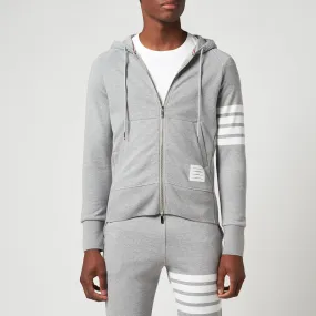 Thom Browne Men's 4-Bar Full Zip Hoodie - Light Grey - 1/S | Coggles