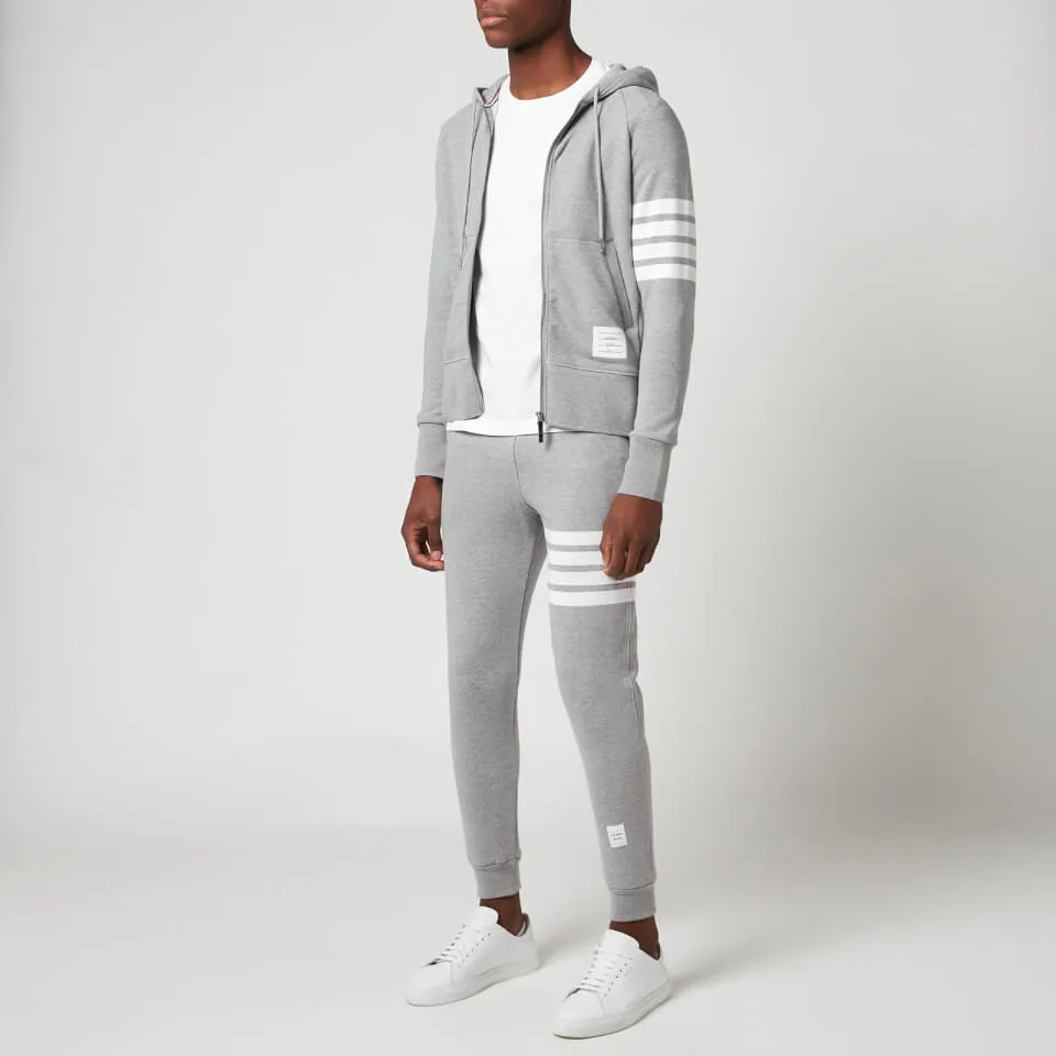 Thom Browne Men's 4-Bar Full Zip Hoodie - Light Grey - 1/S | Coggles