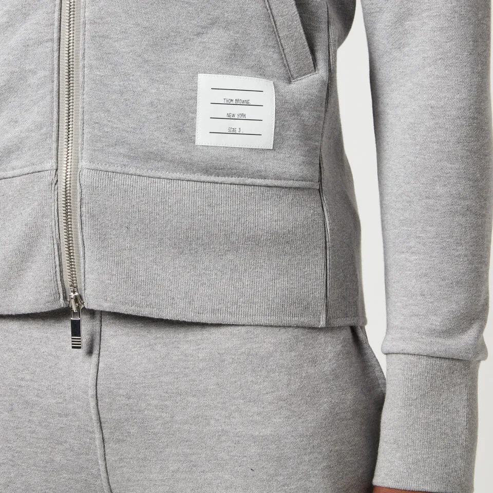 Thom Browne Men's 4-Bar Full Zip Hoodie - Light Grey - 1/S | Coggles