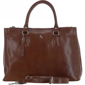 Three Sections Veggie Tanned Leather Bag Bridge/vt: DM3