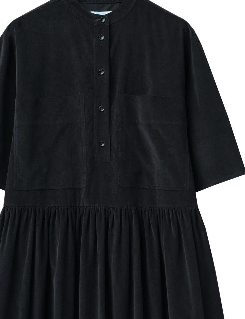 Toast Organic Needlecord Workwear Dress Slate Blue