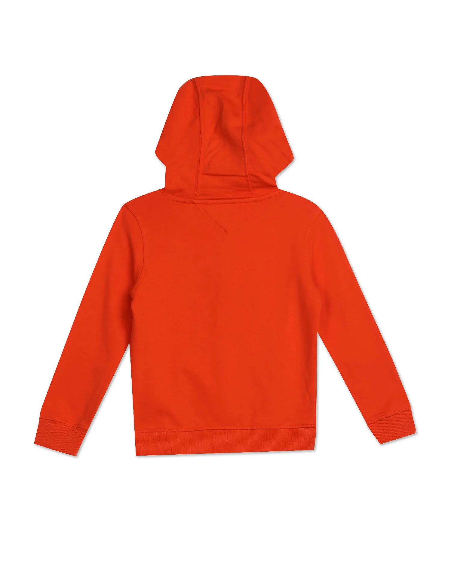 Tommy Hilfiger Kids Boys Orange Regular Fit Essential Cotton Hooded Sweatshirt