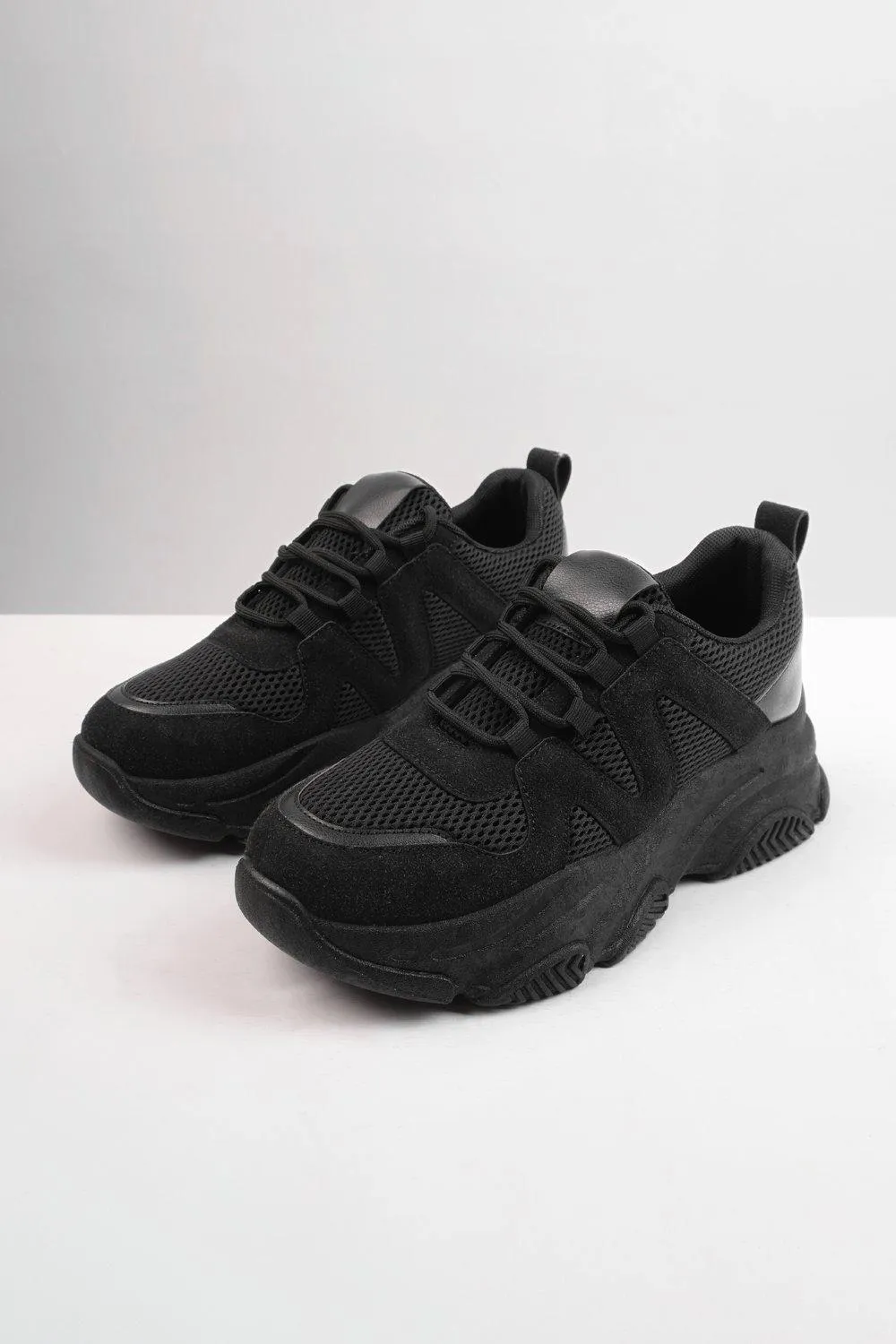 Trainers | 'Liberate' Chunky Sole Mesh Trainers With Suede Detail | Where's That From