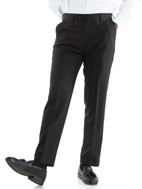 Trousers With Belt Loop -  Black Charcoal Plain (Stretchable)