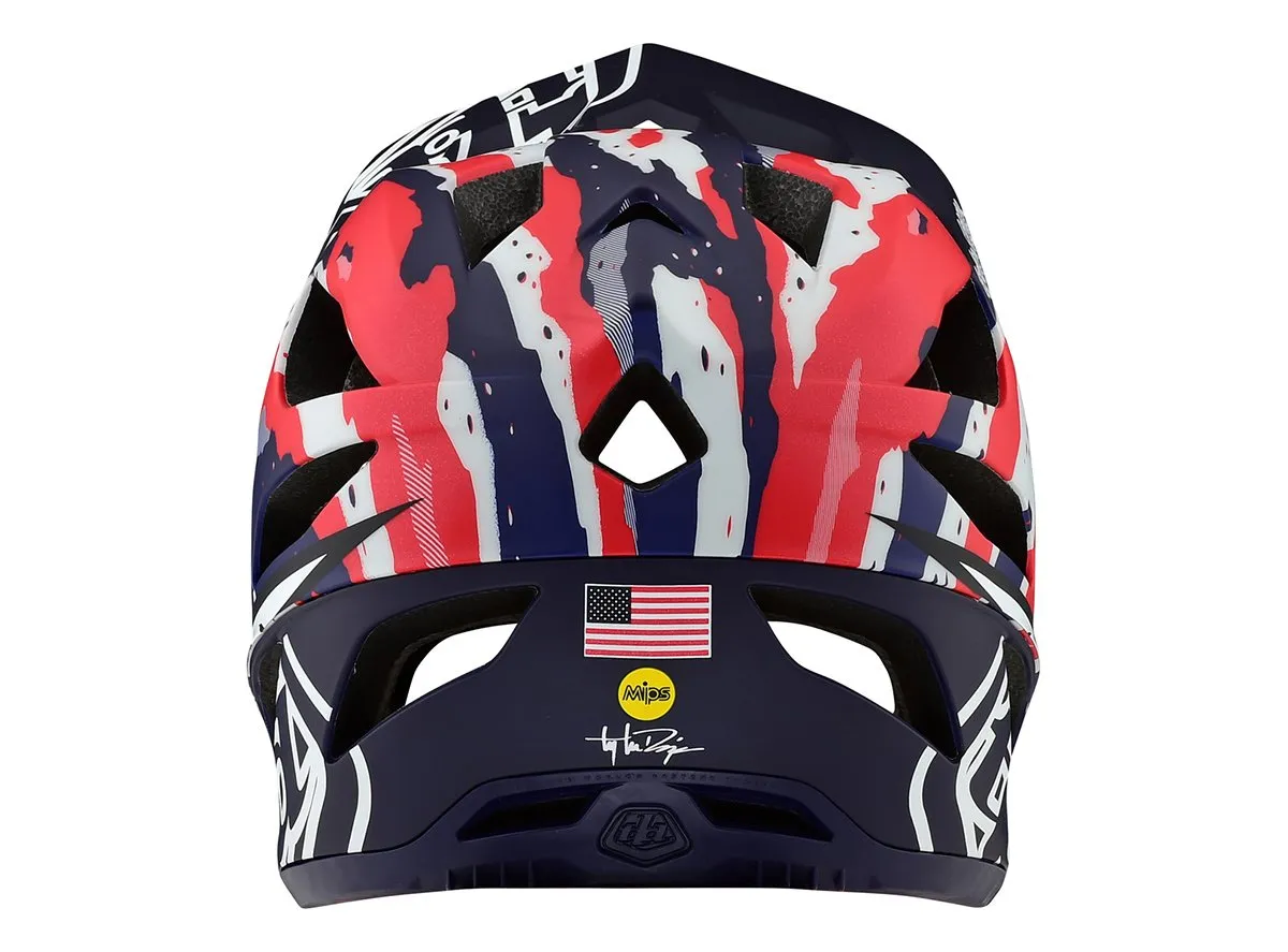 Troy Lee Designs Stage MIPS Full Face Helmet - Tactical - Red-White-Blue