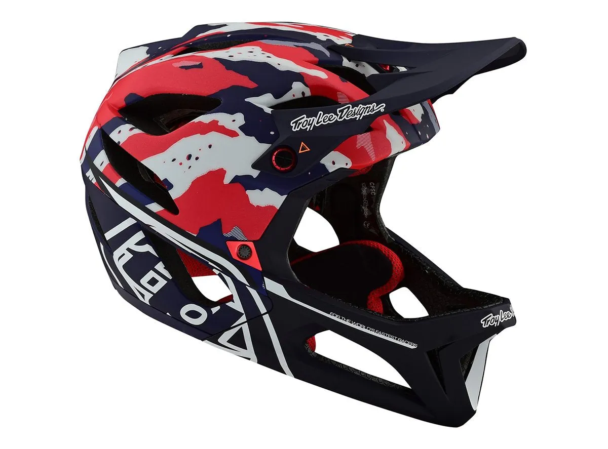 Troy Lee Designs Stage MIPS Full Face Helmet - Tactical - Red-White-Blue