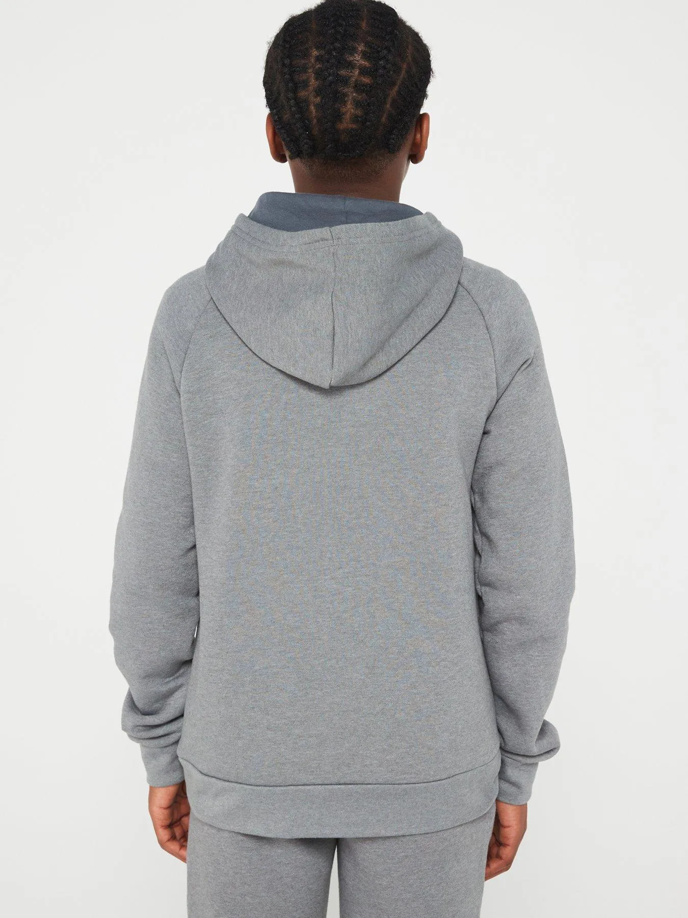 UNDER ARMOUR Junior Boys Rival Fleece Hoodie - Grey/White