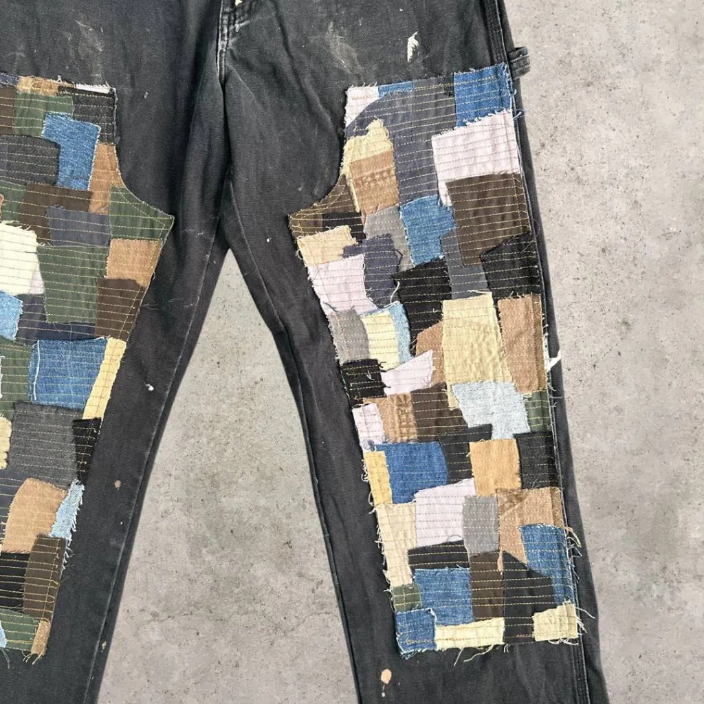 Upcycled Workwear Patchwork Doubleknee Pants