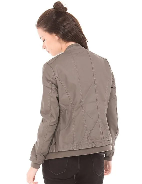 U.S. Polo Assn. Women Panelled Regular Fit Biker Jacket