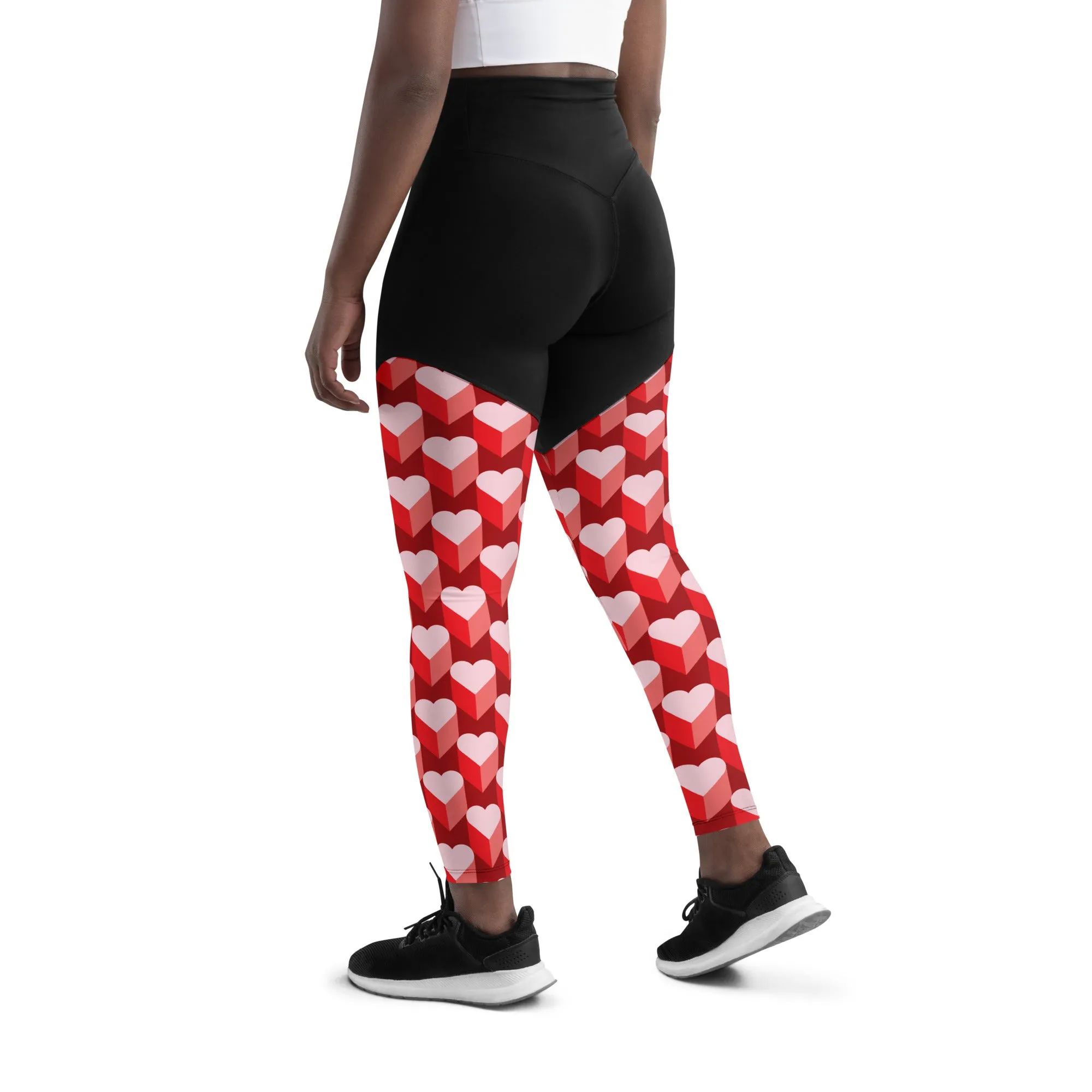 Valentine's Day Heart Compression Leggings