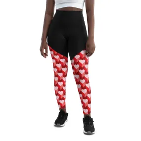 Valentine's Day Heart Compression Leggings