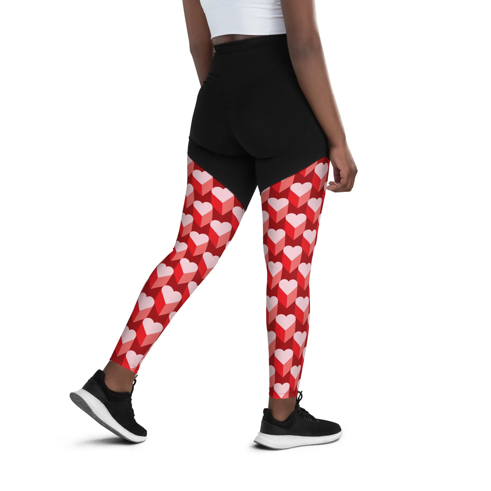 Valentine's Day Heart Compression Leggings