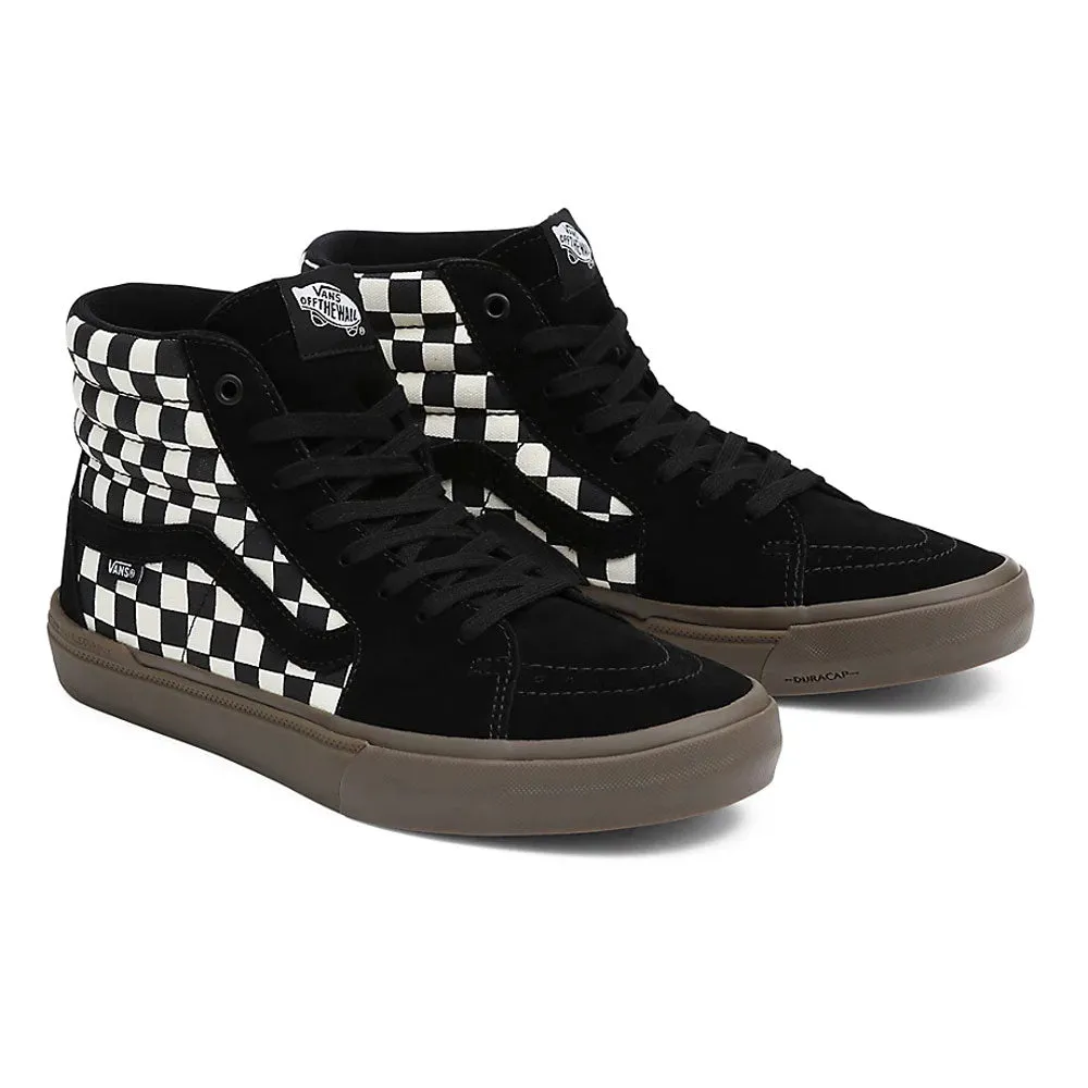 Vans BMX Sk8-Hi Checkerboard Trainers - Checker Black/Dark Gum