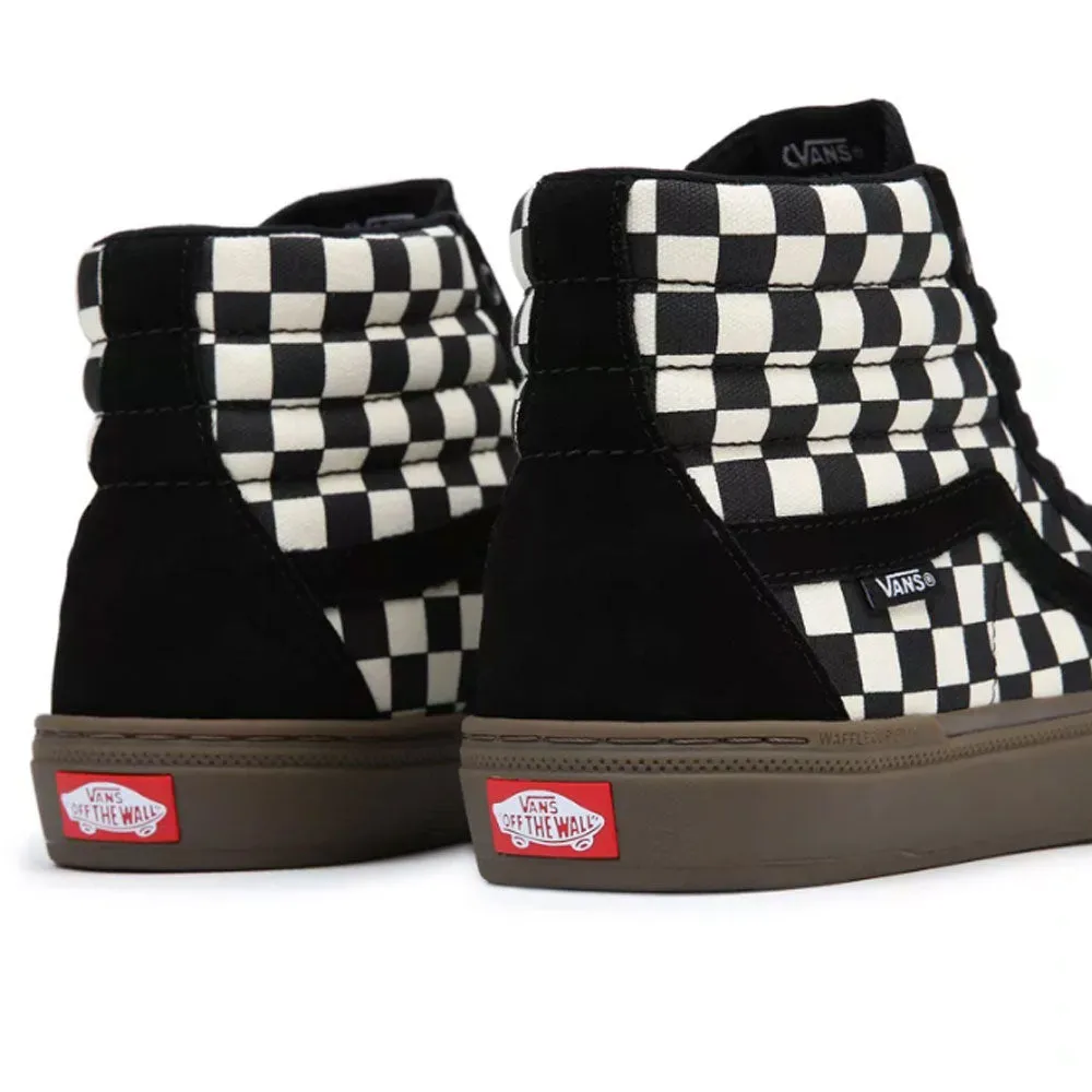 Vans BMX Sk8-Hi Checkerboard Trainers - Checker Black/Dark Gum