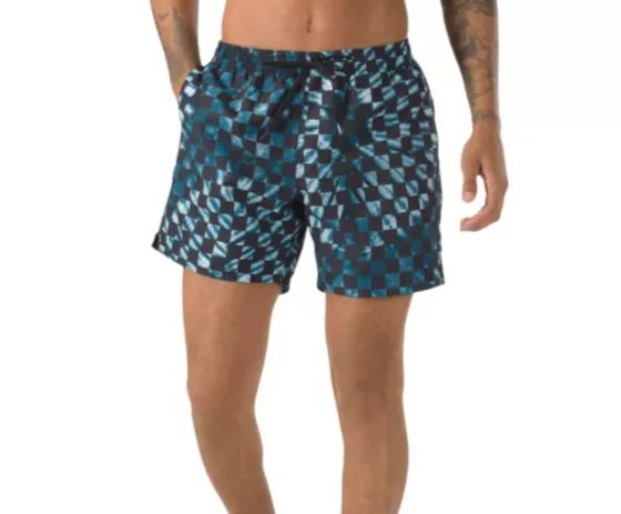 Vans Mixed Volley Elastic Shorts  16 - MOROCCAN BLUE CHECKERBOARD TIE DYE