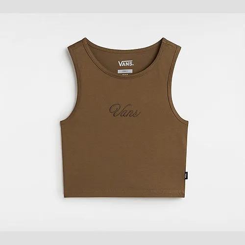 Vans SMALL STAPLE FITTED CROP TANK (SEPIA) WOMEN BROWN