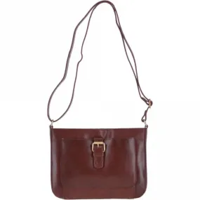 Vegetable Tanned Small Leather Shoulder Bag Chestnut : V-27