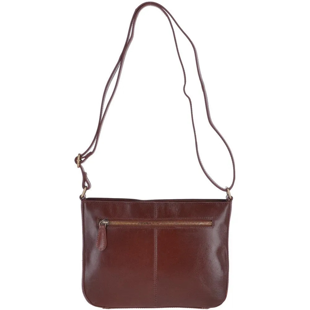 Vegetable Tanned Small Leather Shoulder Bag Chestnut : V-27