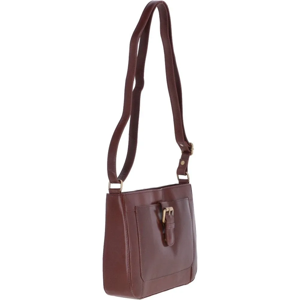 Vegetable Tanned Small Leather Shoulder Bag Chestnut : V-27