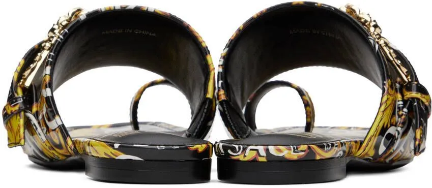 Versace Jeans Couture Black & Yellow Millie Sandals