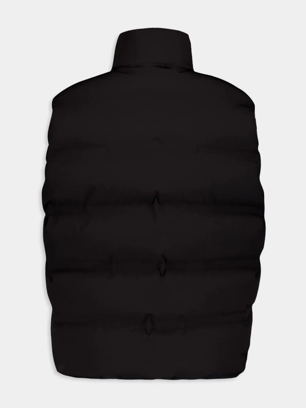 VLogo Nylon Hooded Black Waistcoat